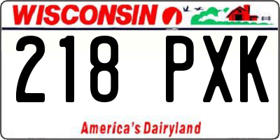 WI license plate 218PXK
