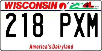 WI license plate 218PXM