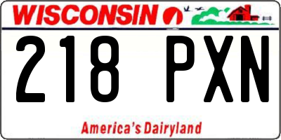 WI license plate 218PXN