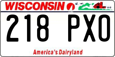 WI license plate 218PXO