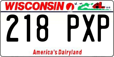WI license plate 218PXP