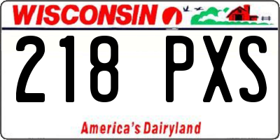 WI license plate 218PXS
