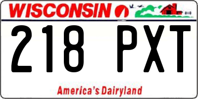 WI license plate 218PXT