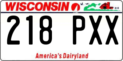 WI license plate 218PXX