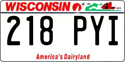 WI license plate 218PYI