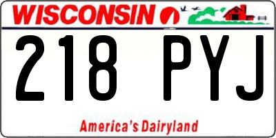 WI license plate 218PYJ