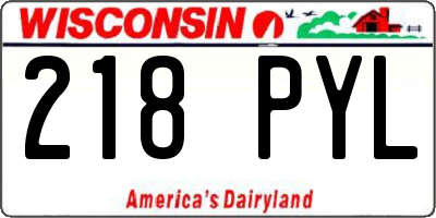 WI license plate 218PYL