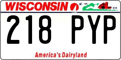 WI license plate 218PYP