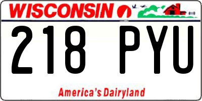 WI license plate 218PYU