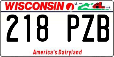 WI license plate 218PZB