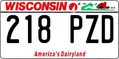 WI license plate 218PZD