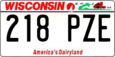 WI license plate 218PZE