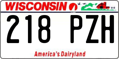 WI license plate 218PZH