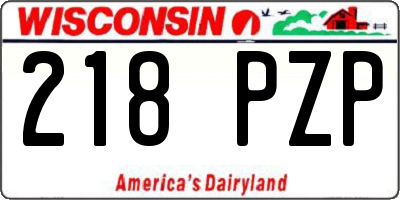 WI license plate 218PZP