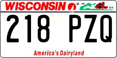 WI license plate 218PZQ