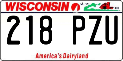 WI license plate 218PZU