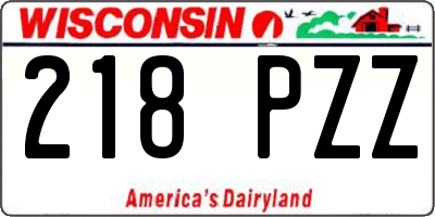WI license plate 218PZZ