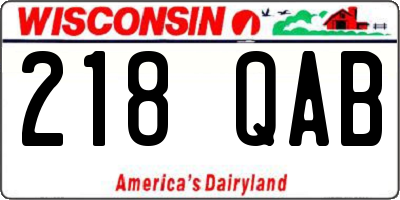 WI license plate 218QAB