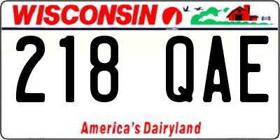 WI license plate 218QAE