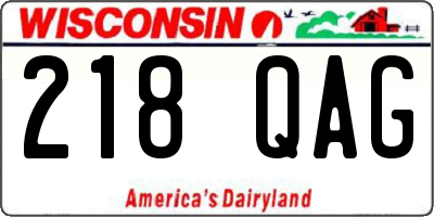 WI license plate 218QAG