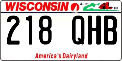 WI license plate 218QHB