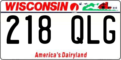 WI license plate 218QLG