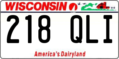 WI license plate 218QLI