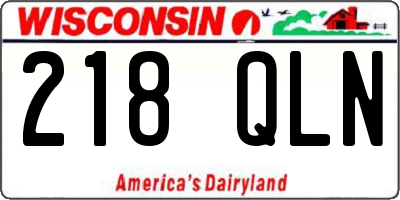 WI license plate 218QLN