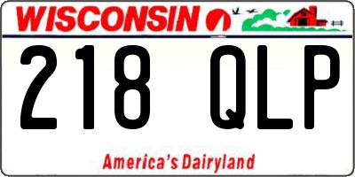 WI license plate 218QLP