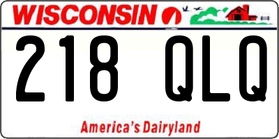 WI license plate 218QLQ