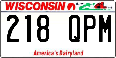 WI license plate 218QPM