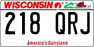 WI license plate 218QRJ