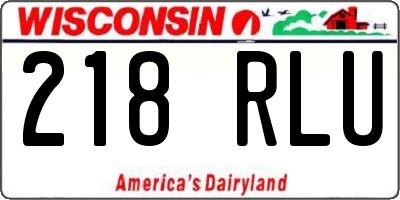 WI license plate 218RLU