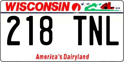 WI license plate 218TNL