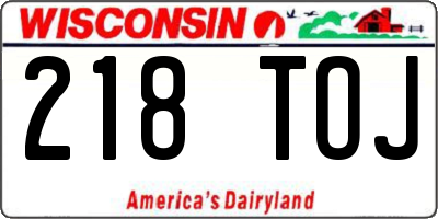 WI license plate 218TOJ