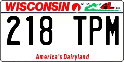 WI license plate 218TPM
