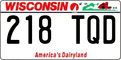 WI license plate 218TQD