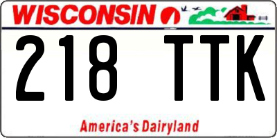 WI license plate 218TTK