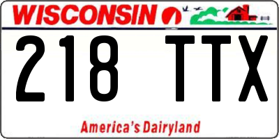 WI license plate 218TTX