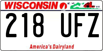 WI license plate 218UFZ