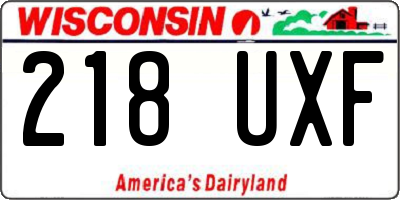 WI license plate 218UXF