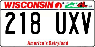 WI license plate 218UXV