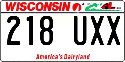 WI license plate 218UXX