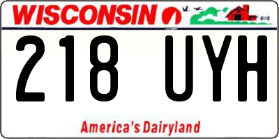 WI license plate 218UYH