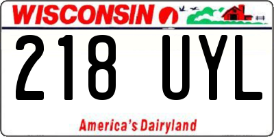 WI license plate 218UYL