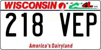 WI license plate 218VEP