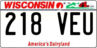 WI license plate 218VEU