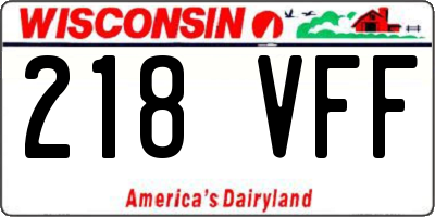 WI license plate 218VFF