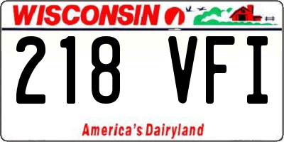 WI license plate 218VFI