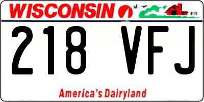 WI license plate 218VFJ
